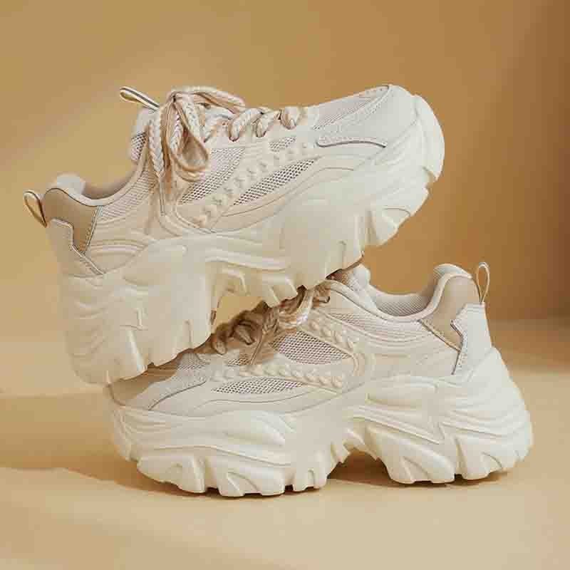 Women's Dad Sneakers 2026 New Spring Model, Trendy and Eye-Catching, Make Feet Look Smaller, Thick-Soled Height-Increasing White Sports Shoes for Summer