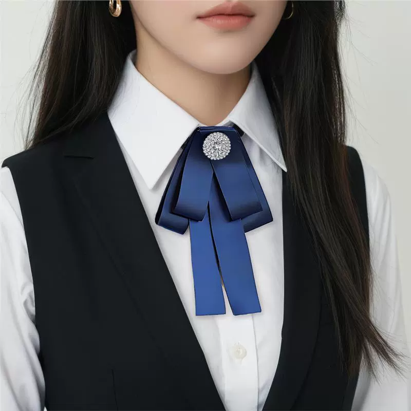 Linghua Women's Professional Bank Terminal Flower Set Construction Bank Mobile Shirt Employees Rural Commercial Collar Blue Accessories