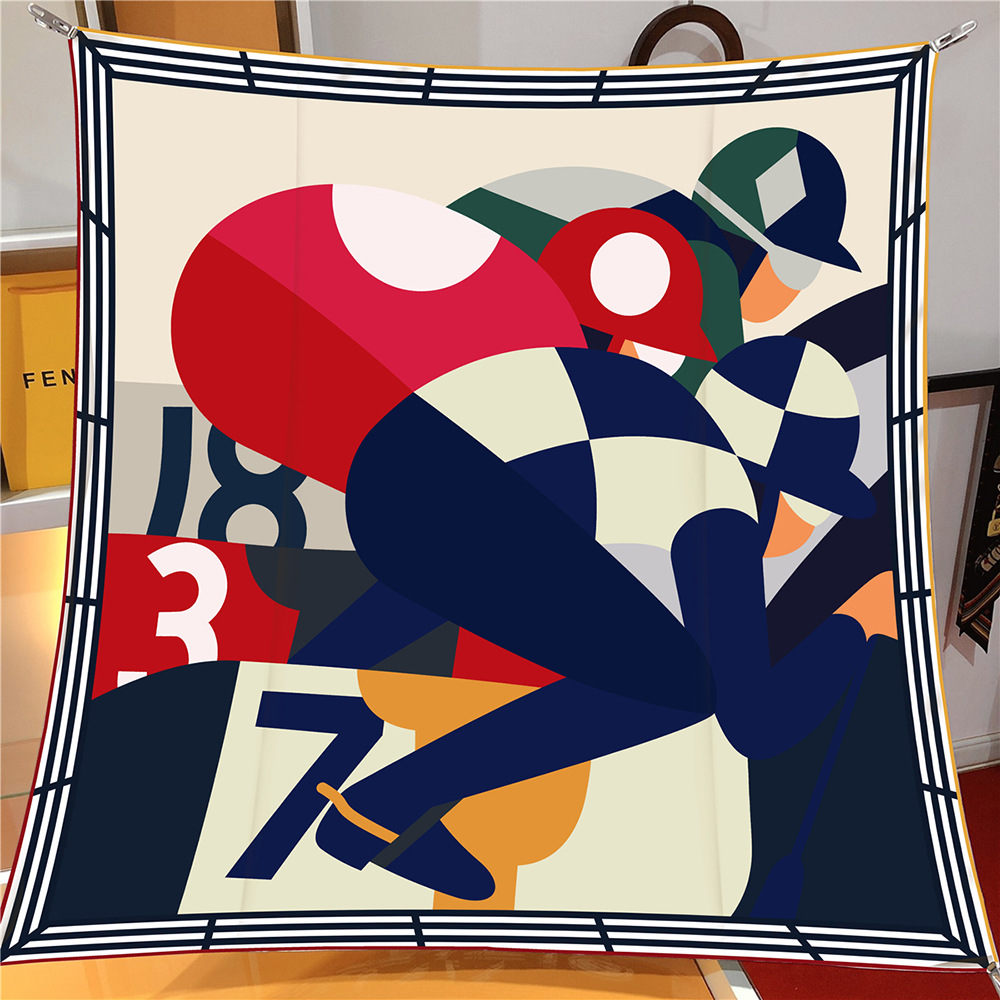 108g Weight Silk Scarf Classification Daily Occasion Human Pattern All Seasons Season Women's Gender Printing Design Casual Style Women's Casual Human Twill Printing Silk Scarf 无