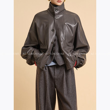 AC Sunshine摩登率性环保pu皮夹克机车立领通勤上衣外套女H17769