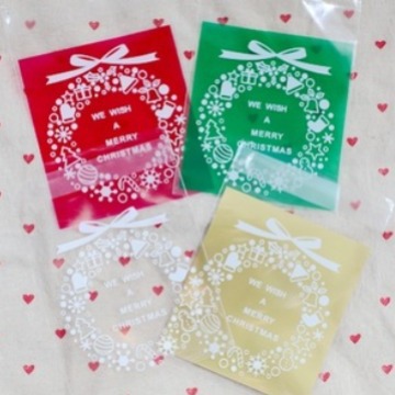 圣诞糖果包装袋花环饼干姜饼烘焙袋吐司袋饰品/赠品袋食品包装袋