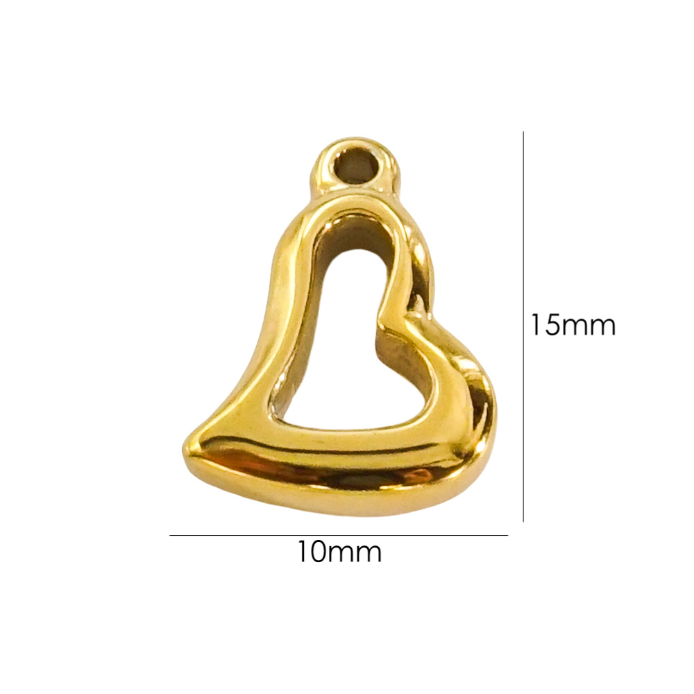 9g Weight PVD Coated Gold Plating Process Pendant Jewelry Making Type 14K Gold, Real Gold Plated Plating Material DIY Jewelry Accessories Classification 10 PCS/Package Quantity 304 Stainless Steel Material Heart Shape Pattern Simple Style Style Waterproof Non Tarnish, Plating Craft 10 PCS/Package 304 Stainless Steel PVD Coated 14K Gold Real Gold Plated Heart Shape Pendant DIY Jewelry Accessories 8