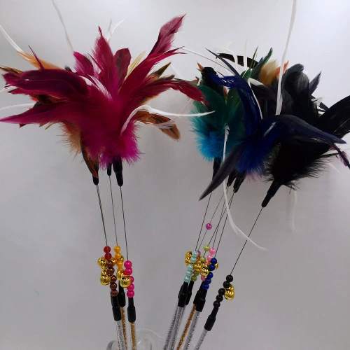 Evanti Кошка Игрушка Палку Перо Акриловый Эластичный Кошка Игрушка Палку Длинный Стержень Белый Сердечник Кошка Игрушка 8371