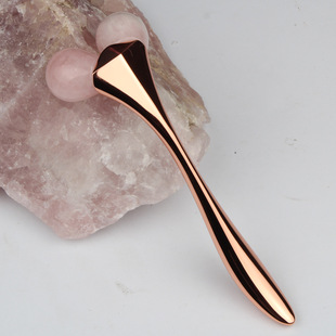 Jade Roller beauty instrument V face lifting skin rejuvenation shaping instrument 3D Jade pink crystal face import massage beauty stick