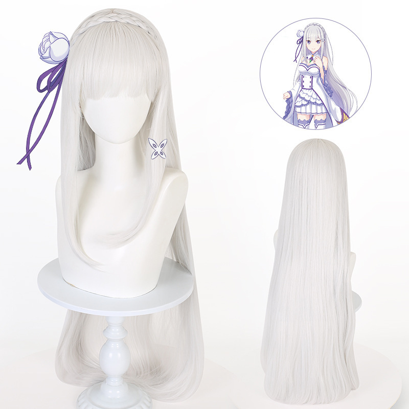 Lingqi Life in a Different World from Scratch Emilia Emilia Cos Wig Cosplay
