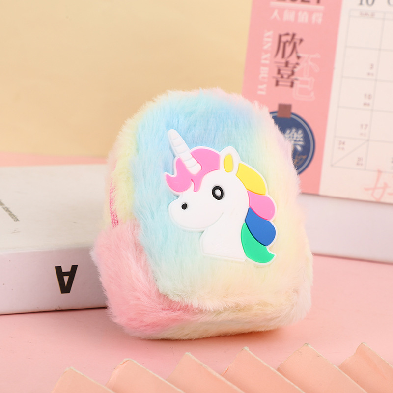 Cute Unicorn Plush Unisex Bag Pendant Keychain display picture 2