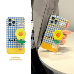 小黃花腕帶適用iphone14蘋果13手機殼斜挎12新款11女14plus潮x/xr