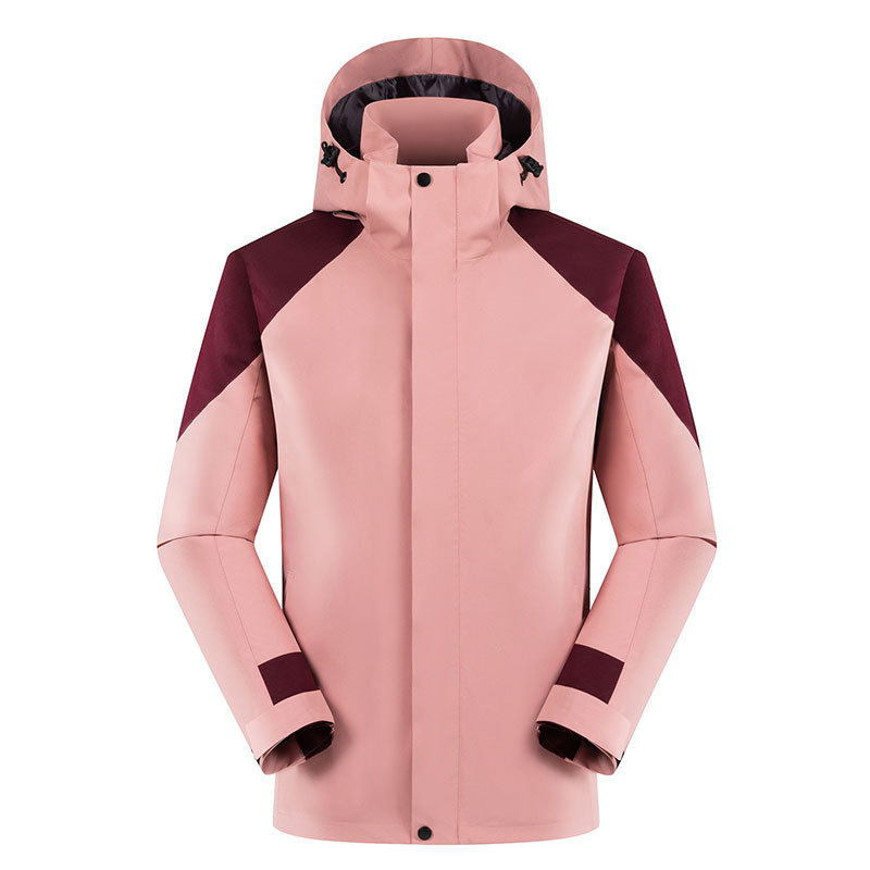 Senderismo al aire libre chaqueta a juego de color de una sola capa otoño hombres y mujeres ropa de trabajo soft shell a prueba de viento impermeable chaqueta de alpinismo