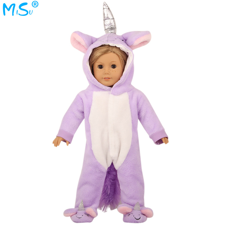 Mi Su nueva ropa de Niña Americana de 18 pulgadas ropa de traje de unicornio vestido de ropa de muñeca caliente transfronteriza