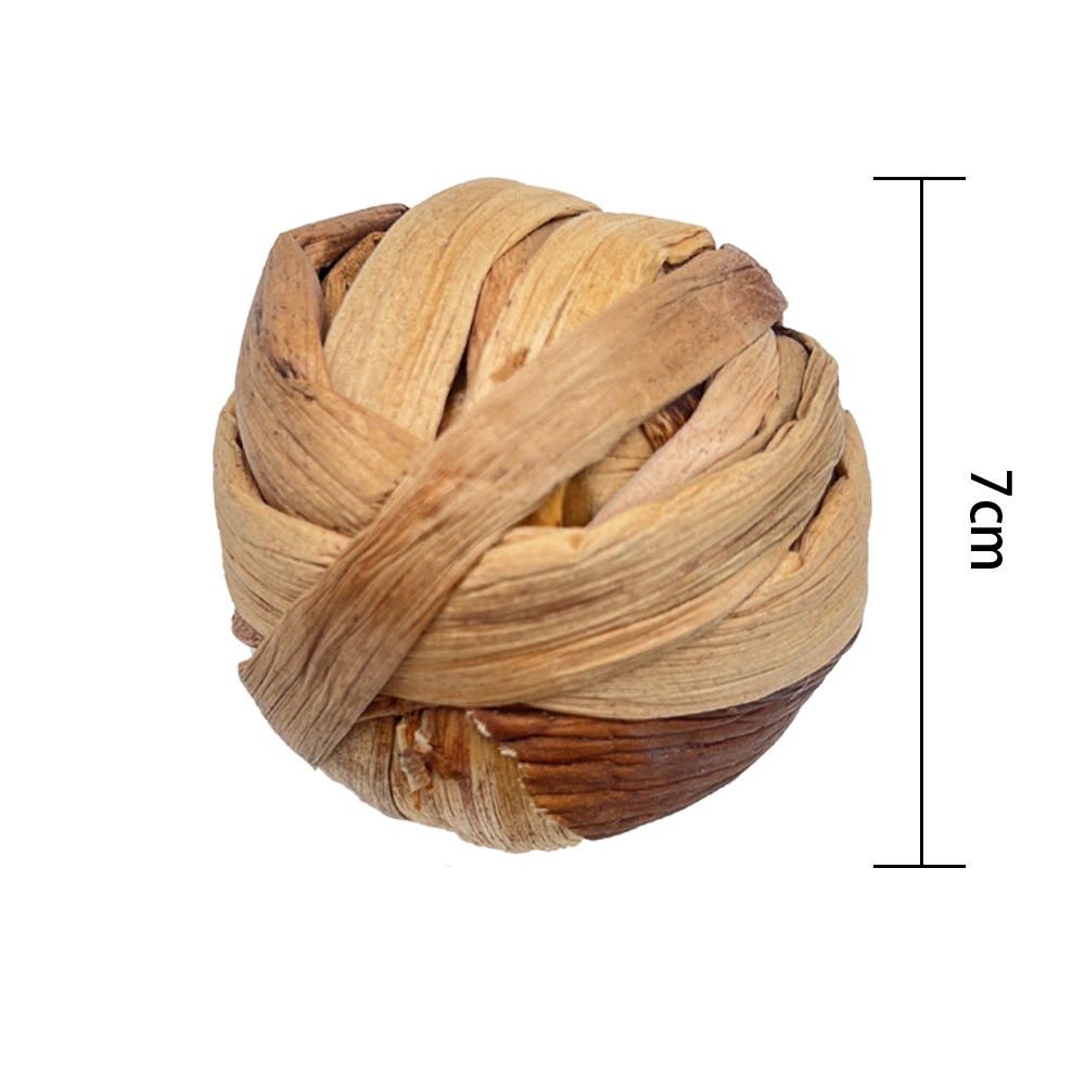 Bola de jacinto de agua tejida a mano bola de paja para mascotas pequeña mascota conejo hámster bola de juguete loro pie bola de juguete