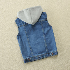 2021 spring and autumn new children's clothing boys' denim vests children's tops casual European and American children's vests