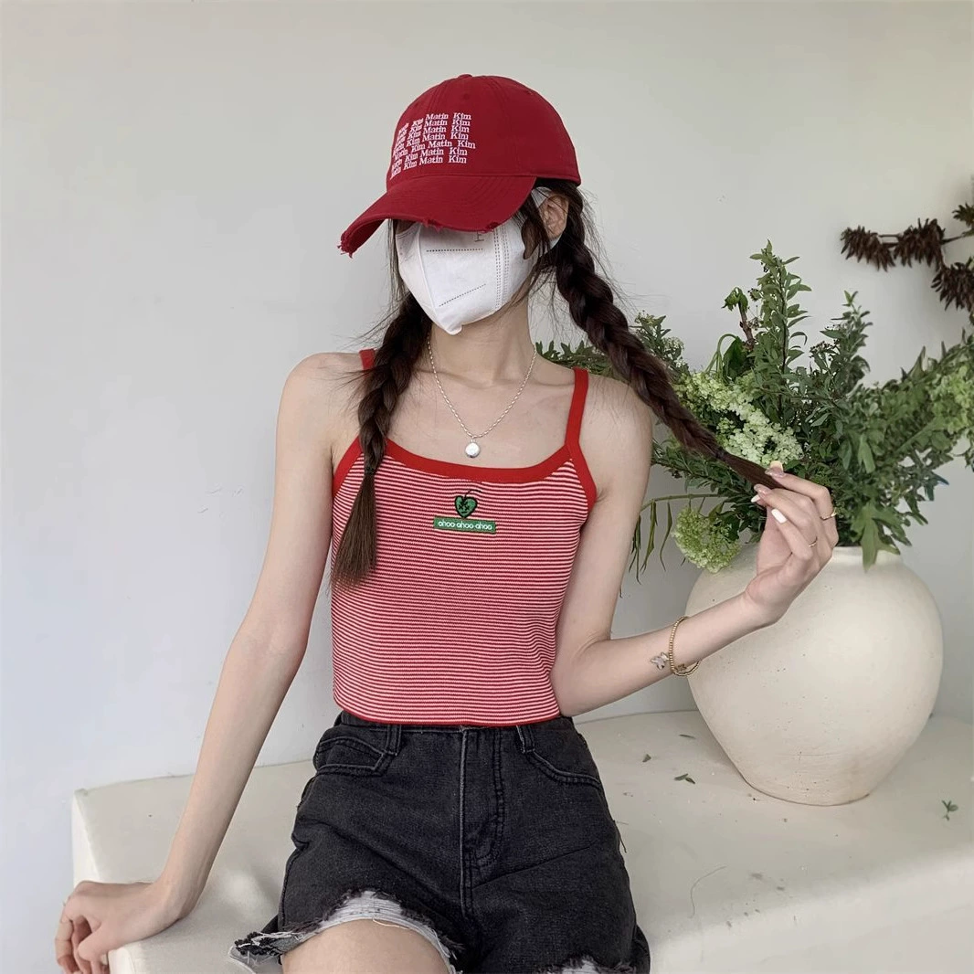 Трансграничная летняя горячая девушка новый контрастный полосатый камзол жилет