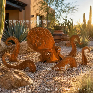 �羳Rust Patina Giant Squid Garden Sculpture�������~���@����