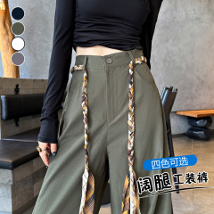 美式弯刀裤女早秋新款2025高腰显瘦工装裤百搭休闲慵懒宽松阔腿裤