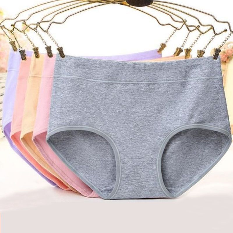 Pure Cotton plus size mid-waist briefs arm lifting lower abdomen breathable simple underwear female factory direct sales
