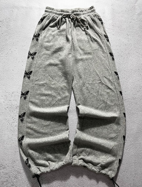 Transfronterizo americano marca de moda de otoño mariposa impresa pantalones casuales sueltos pantalones deportivos para mujeres