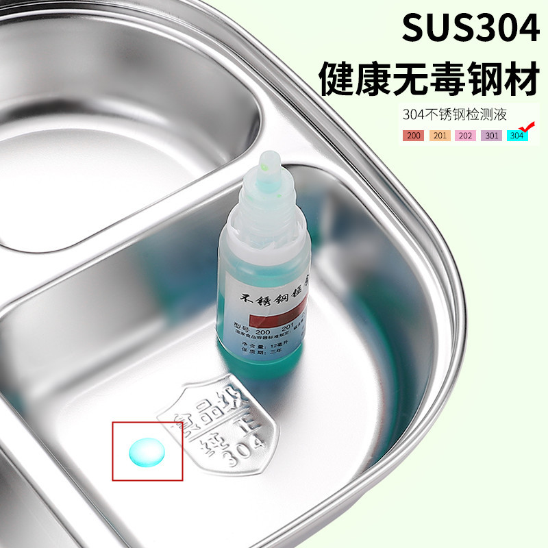 304食品級不鏽鋼加厚加深兒童餐盤幼兒園防摔餐具吃飯分格飯盤