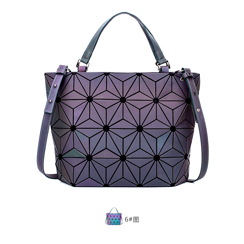 Estilo japonés rombo geométrico mochila mujer fresco nueva moda láser de gran capacidad mochila mujer estudiante mochila