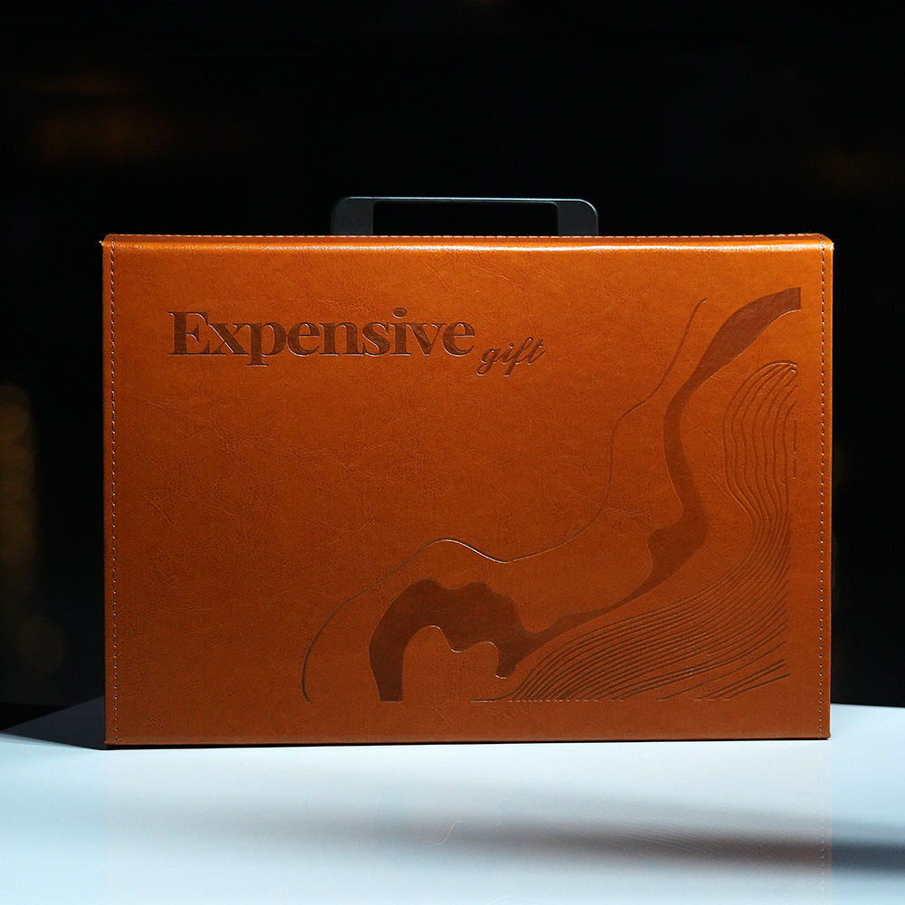 Conjunto de café de cuero de alta calidad, caja de regalo, taza de café, caja de regalo de negocios, molinadora de frijoles de mano