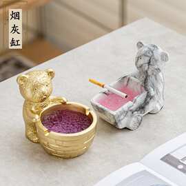 可爱创意小熊烟灰缸水转印工艺出口外贸跨境专供产品厂家logo定制