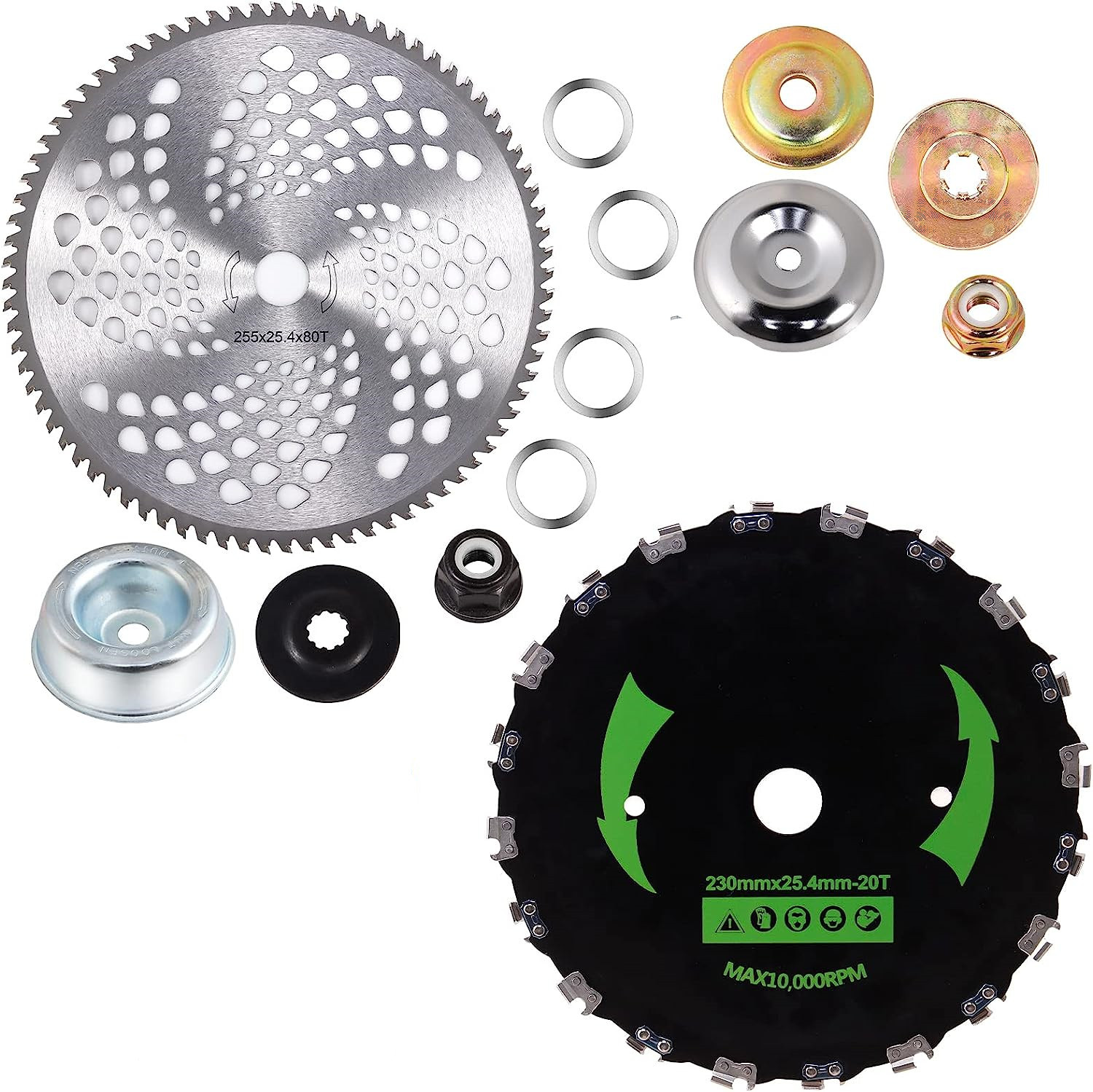 Venta directa de fábrica Placa de cadena cabeza de hierba 20 dientes cuchillo placa Cadena de 9 pulgadas hoja dentada cabeza de hierba accesorios cortacésped