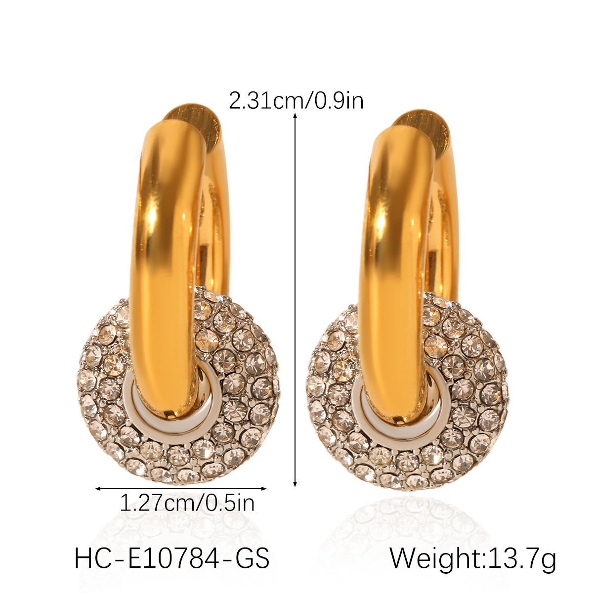 Pendientes de acero inoxidable de oro de 18 quilates europeos y americanos image 6