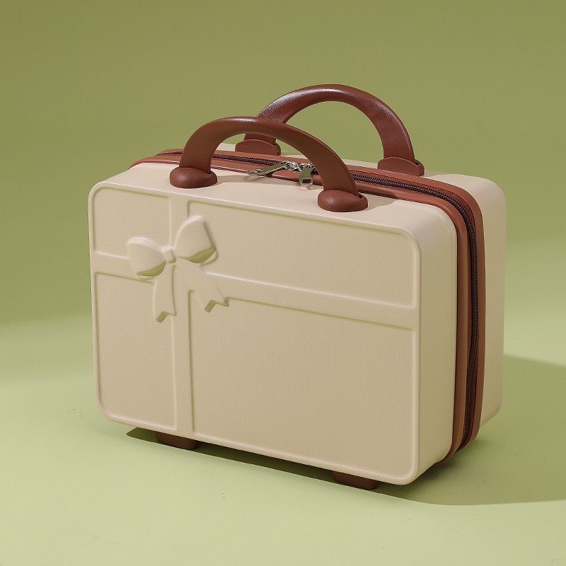 Estuche de cosméticos retro mini estuche de mano de 14 pulgadas, equipaje pequeño, bolsa de cosméticos de almacenamiento de recuerdos, caja de contraseña pequeña