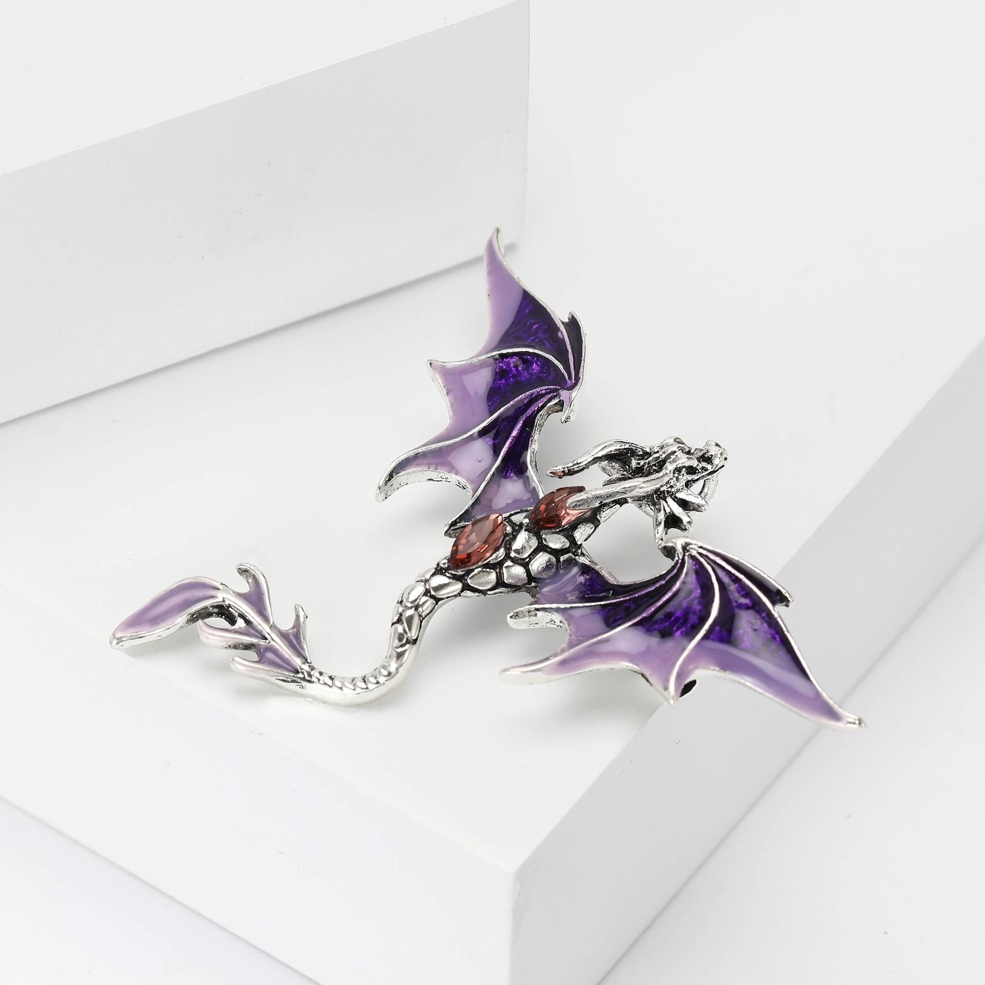 New High-End Enamel Oil-Dropping Floor-Standing Dragon Brooch, Domineering and Mighty Western Dragon Pin, Men's and Women's Coat Accessories