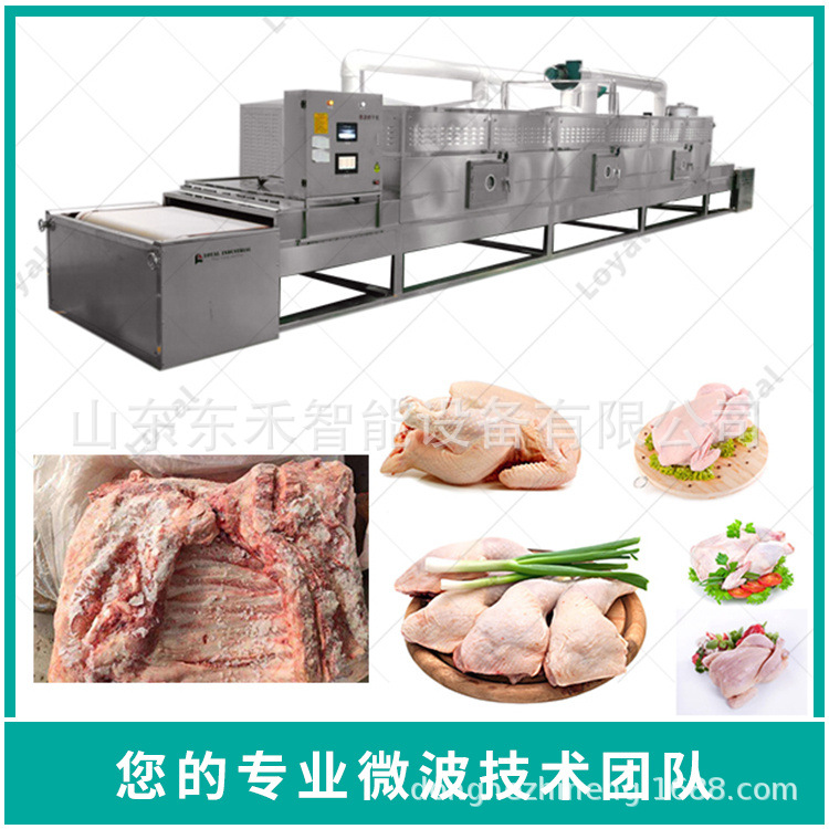 肉制品解冻加热微波隧道炉 鸡胸肉牛肉熟化设备 方便快速大产量