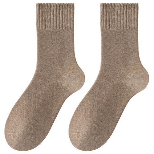 Zhuji socks men's autumn and winter thickened terry socks mid-calf socks plus velvet warm men's socks Zhuji socks industry wholesale