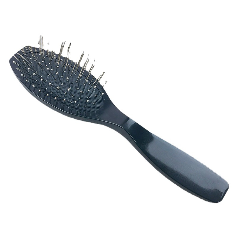 Fábrica directa oval peluquería aguja de acero globo peine cuidado herramienta cabeza cubierta cuidado peine plástico acero diente masaje peine