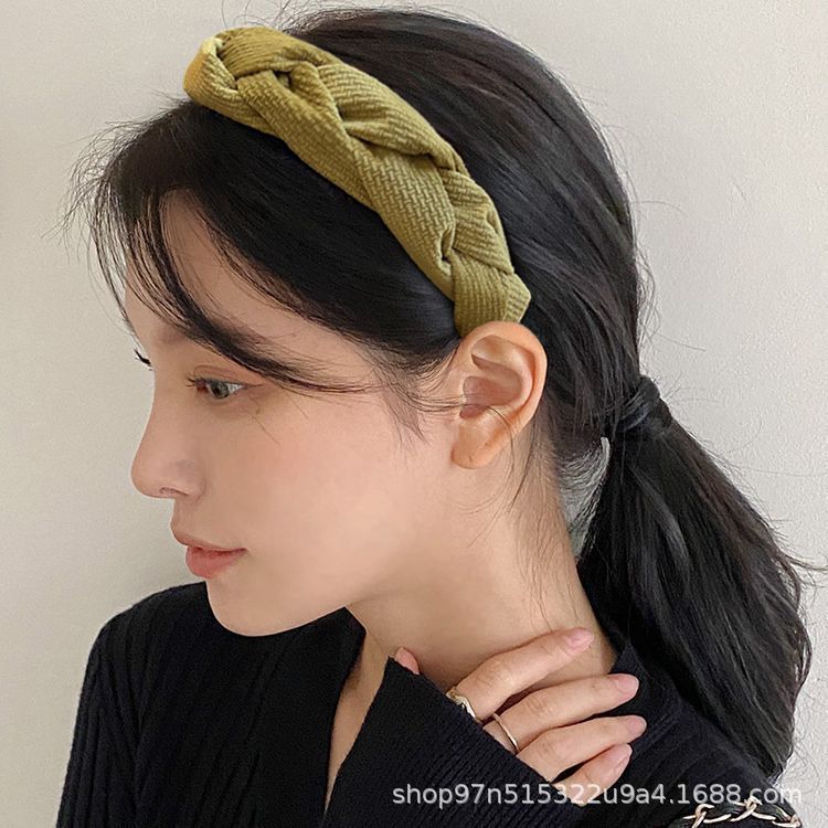 爆款白鹿同款复古麻花编织高颅顶发箍秋冬女发饰爆款压发头箍成人|undefined