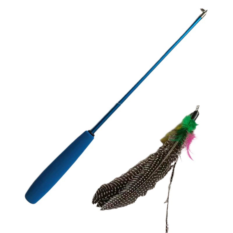 Товары для домашних животных Игрушки для кошек Новые Трехсекционные телескопические игрушки для кошек Палка для кошек Игрушечный костюм для кошек в наличии Замена головы гнезда и пера