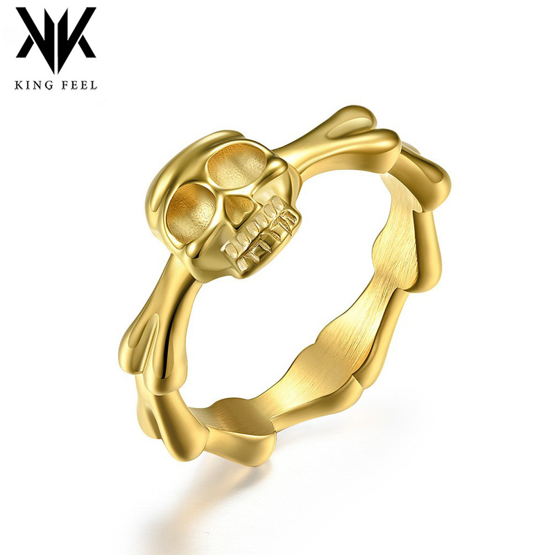 Amazon Source Skull Motorcyclist Titanium Ring Punk Rock Metal Trendy Men's and Women's Street Wind Ring