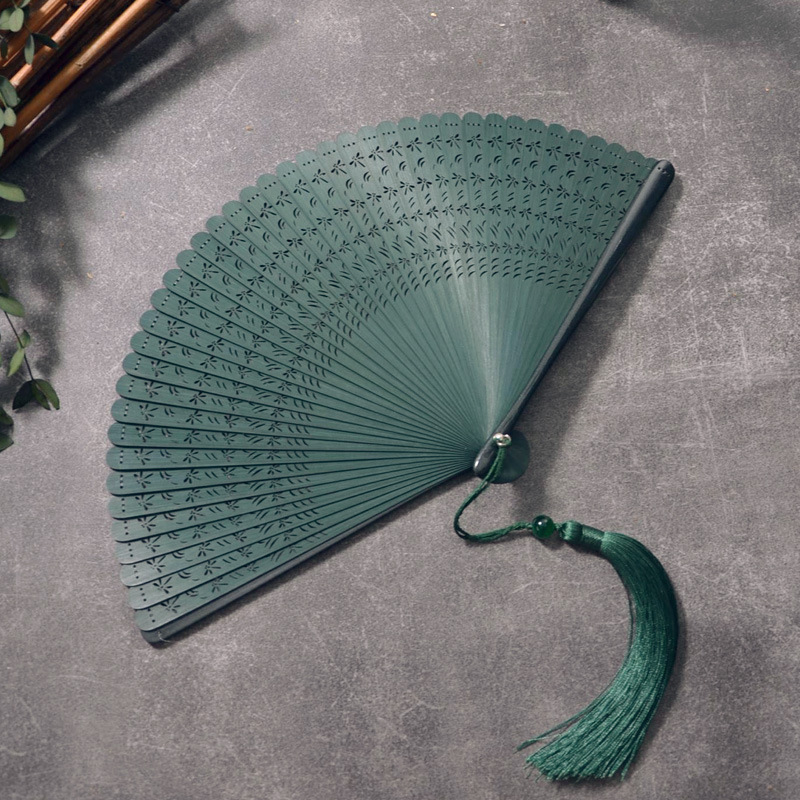 全竹扇子新中国風 5inch ミニ折りたたみポータブルレトロ扇子オリジナル竹天青古典的な夏扇子チャイナ ドレス扇子|undefined