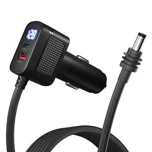 Amazon's Popular Fourth Generation Mini Digital Display Car Charger Waterproof Power Cord Charger Multi-Function Three-In-One Car Charger