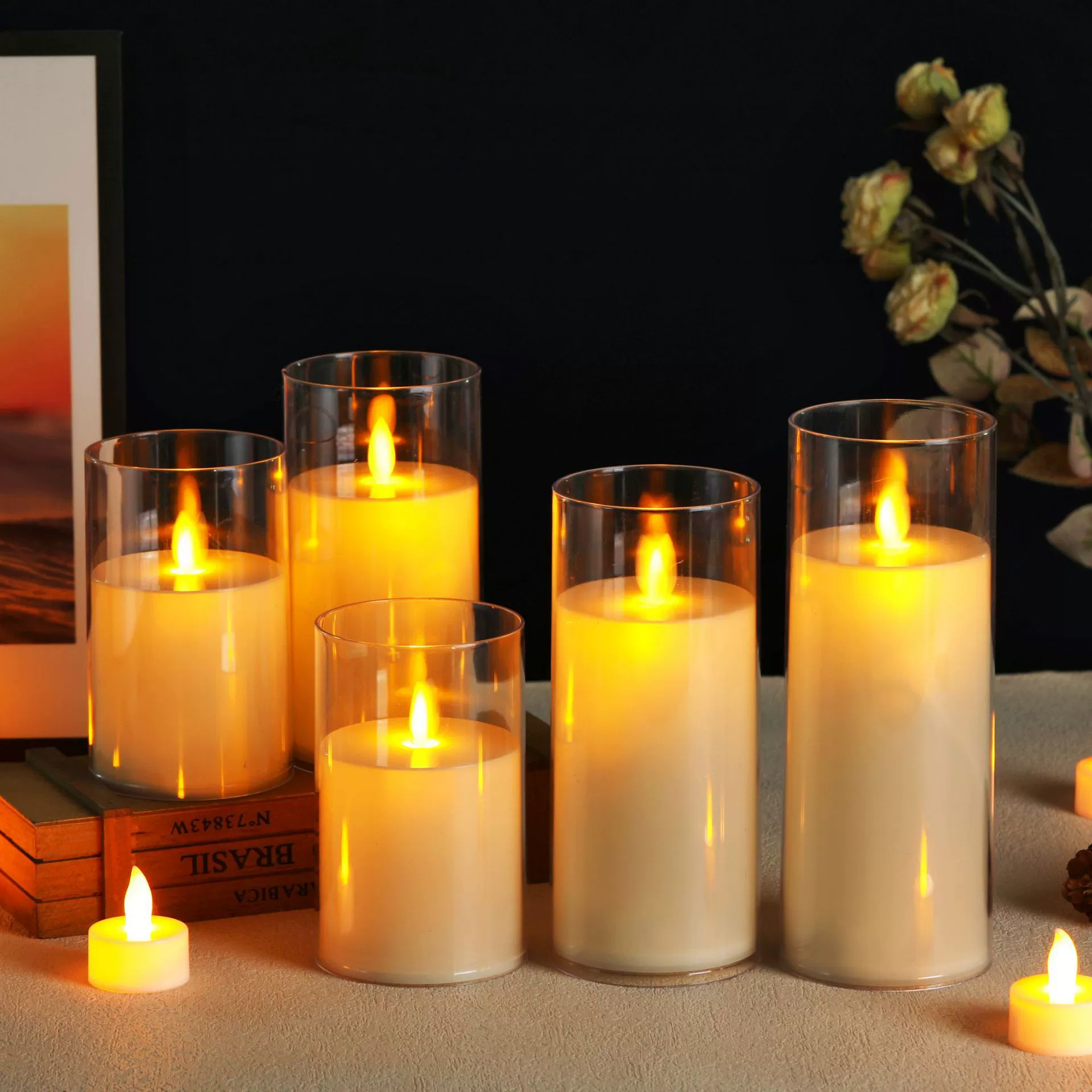 Acrylic LED electronic candle, lights, night light