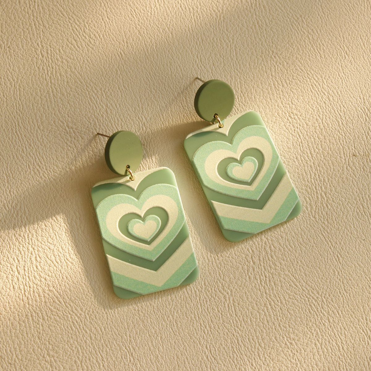 Heart Shape, Flower Pattern 1 Pair Vacation Heart Shape Flower Plating Arylic Alloy Drop Earrings