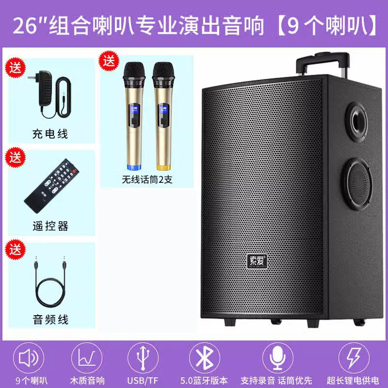 索爱音箱户外音响k歌蓝牙大音量拉杆移动演出广场舞音响一体机|undefined