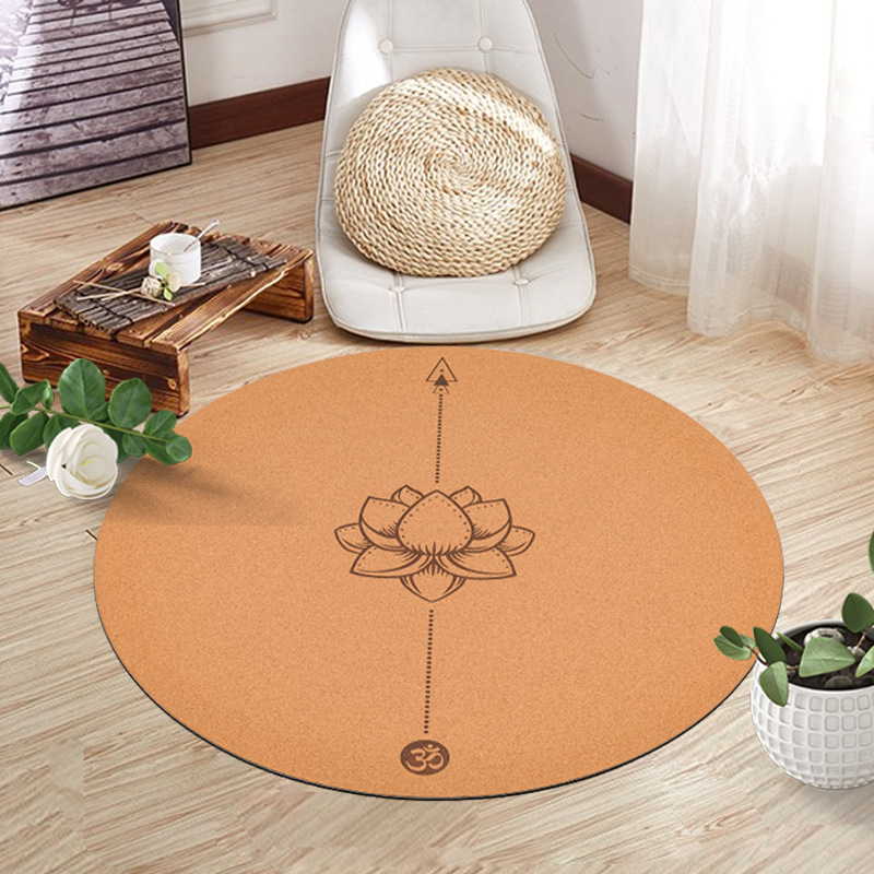 Cork Meditation Mat Thickened Natural Rubber Bottom Round Home Yoga Inverted Flat Support Meditation Mat
