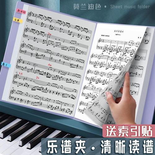 Morandi A4 Music Score Booklet Piano Sheet Music Folder 80 Pages Transparent Insert Storage Case