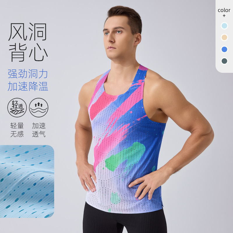 Yibang Cross-Border Quick-Drying Vest Summer Men's Running Fitness Sleeveless Vest Track and Field Vest Breathable Quick-Drying Top