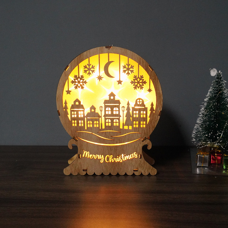 クロスボーダー新型クリスマス用品ledイルミネーション置物木製装飾ランプパーティー新年祭り雰囲気道具|undefined