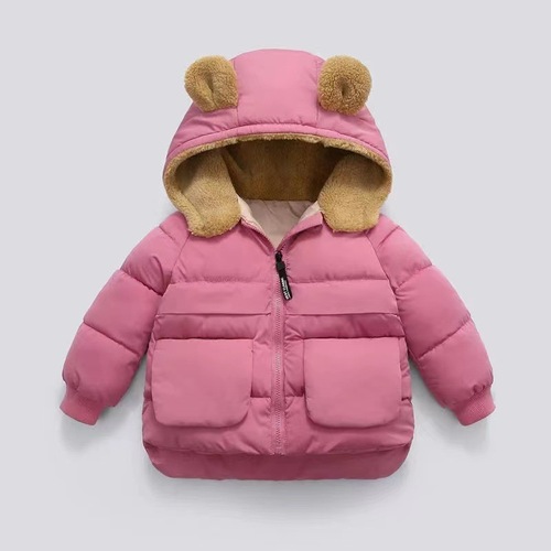  new autumn and winter cartoon style children's down jackets for boys and girls, cotton padded jackets for small and medium-sized children and babies, plus fleece jackets