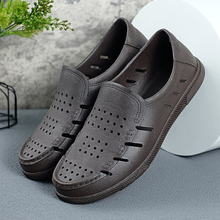 Vietnam Rubber casual single-layer shoes summer men's outdoor dual-use sandals soft bottom beach shoes new breathable hole shoes