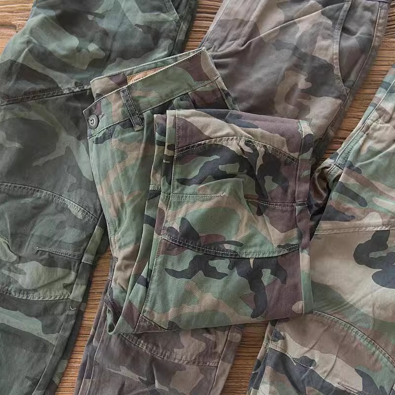 Working pants men's camouflage work pants men's multi-pocket loose wear-resistant dirty work pants