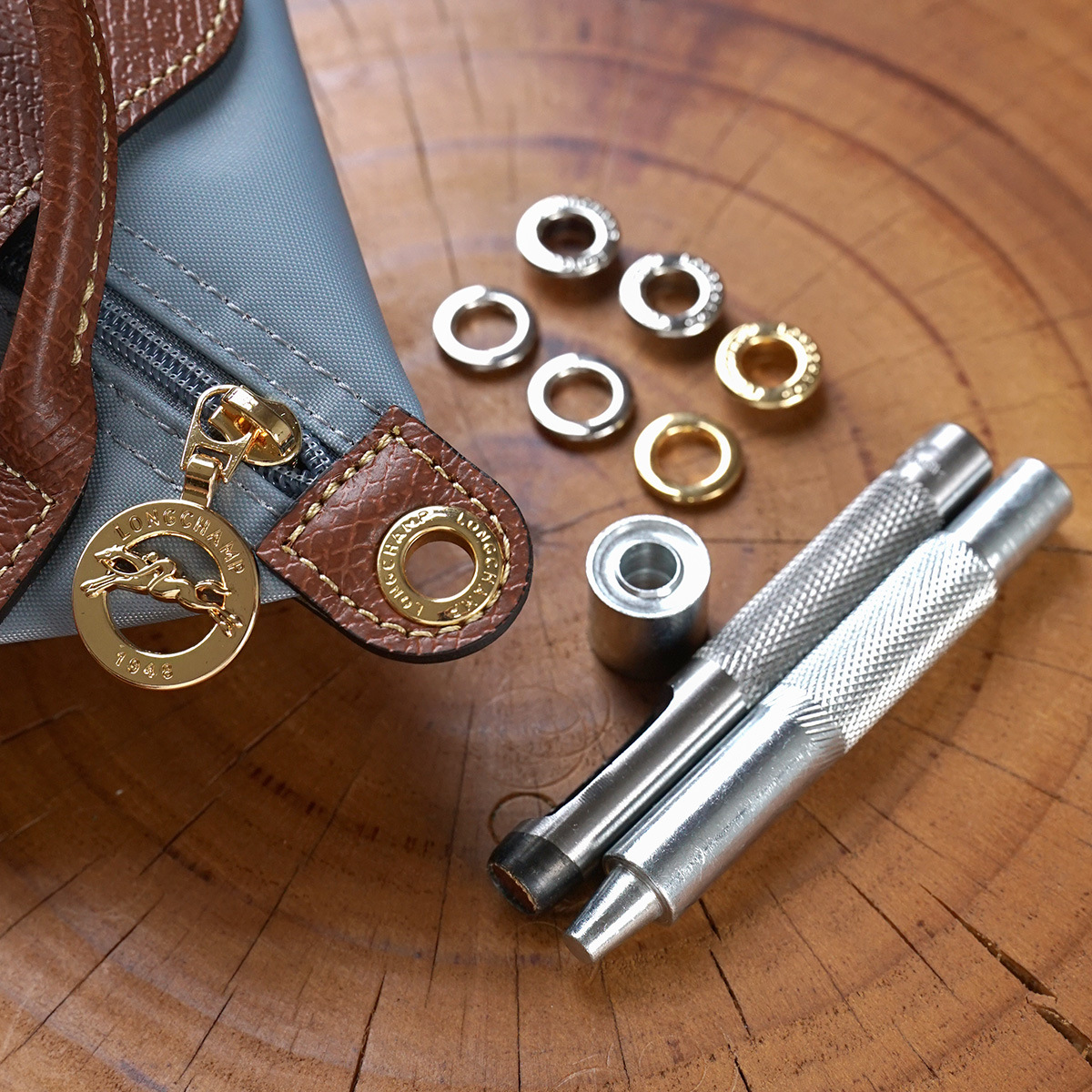 适用龙骧包饺子包改造打孔肩带配件打孔器鸡眼扣气眼扣IDY配件