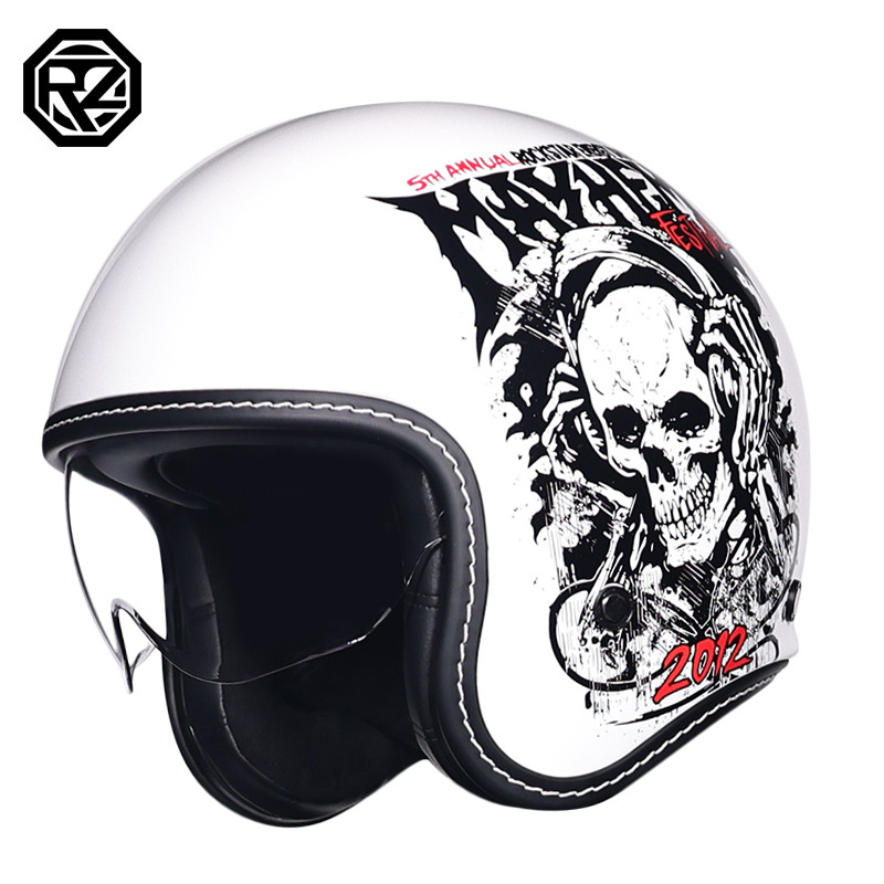 Orz retro casco hombres y mujeres 3C certificado motocicleta medio casco niñas invierno universal Four Seasons motocicleta eléctrica