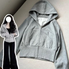 山东即墨卫衣外套女2025新款早秋正肩连帽上衣小个子韩系穿搭薄款
