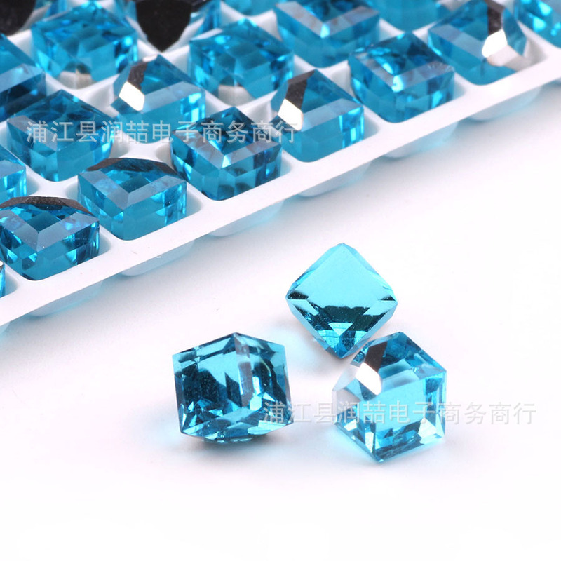 Crystal Glass Square Diamond Colorful Cube Rhinestone Nail Art Diamond Plated Bottom Diamond DIY Jewelry Beauty Earrings Ring Surface Flats Bottom Diamond Crystal Glass Square Diamond Colorful Cube Rhinestone Nail Art Diamond Plated Bottom Diamond DIY Jewelry Beauty Earrings Ring Surface Flats Bottom Diamond